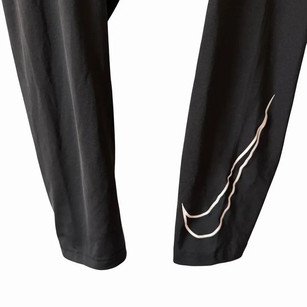 Nike Pro Youth Boys Size Large Compression 3/4 Tights Black Logo Dri-Fit Active